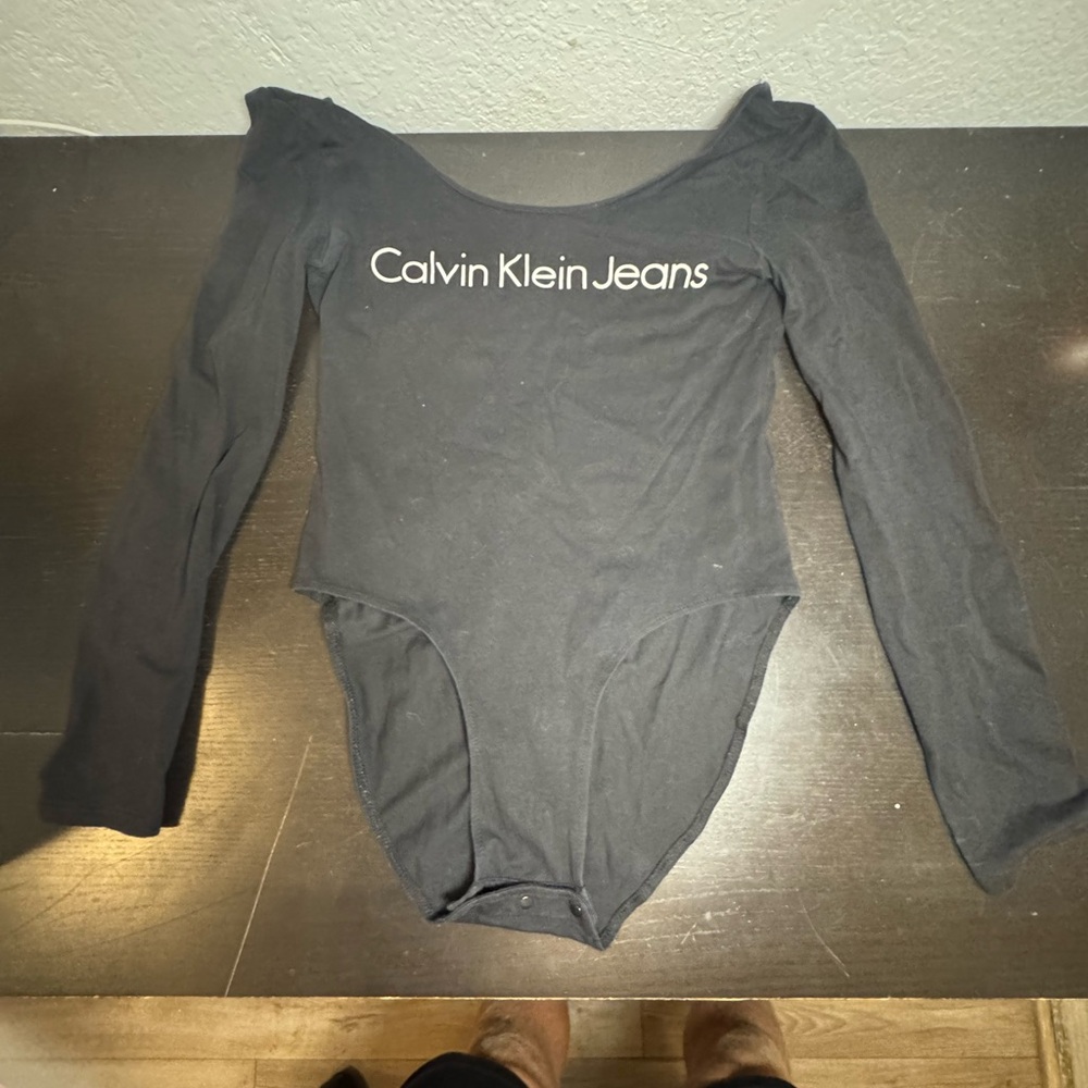 Calvin Klein Jeans Black Long Sleeve Bodysuit